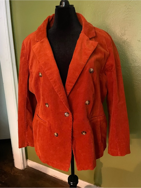 Cato Jackets & Blazers - Cato Double-Breasted Corduroy Blazer Jacket - Rust